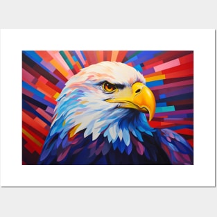 Eagle Animal Bird Portrait Colorful Painting Posters and Art